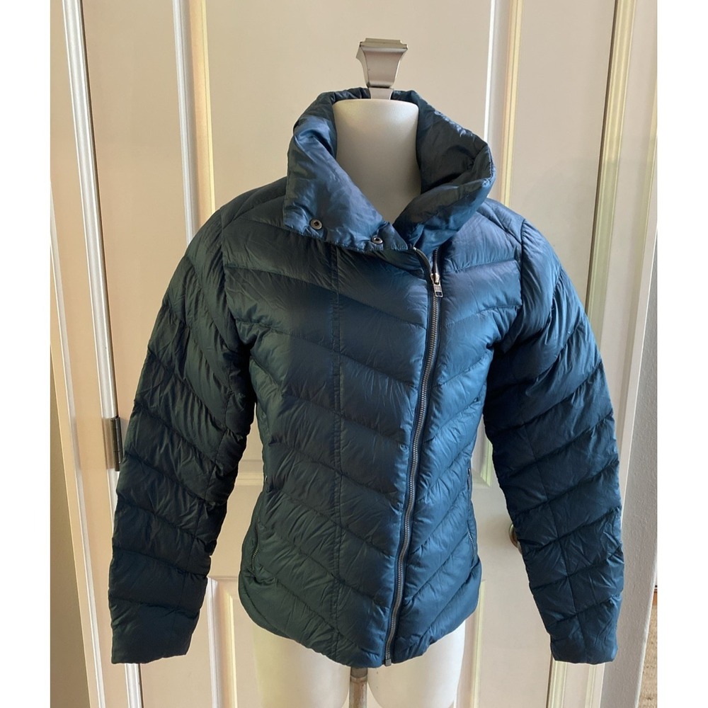 Patagonia Prow Jacket Teal Green Down Puffer Coat Womens Zip Size Medium